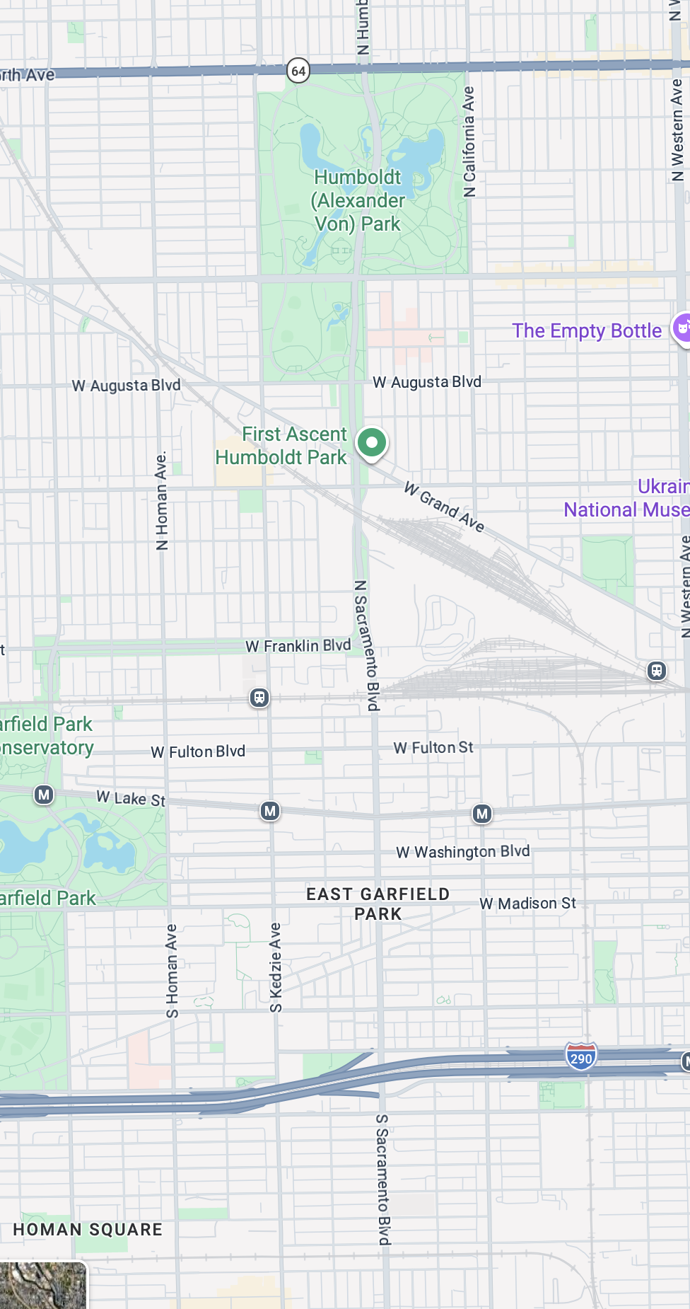 Map showing the company service location